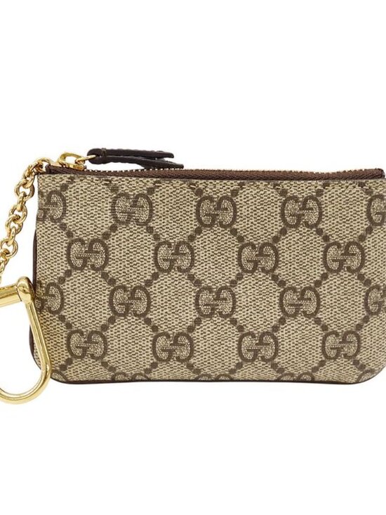 Gucci Wallet Coin Case Ophidia GG Supreme Canvas Brown Ring